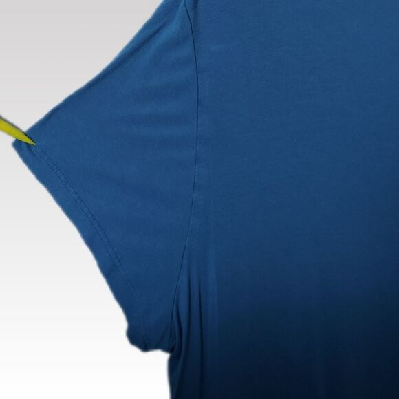 Swing Hem Top 2X Blue Cap Sleeve Flowy A-Line Beach Cover Up Short Knit Dress - Picture 4 of 9